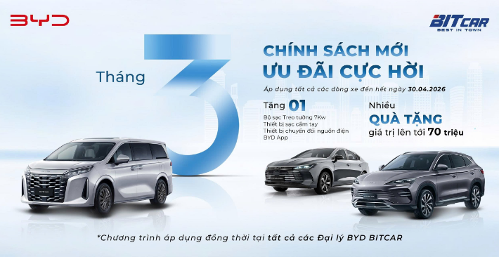 KHAI XUÂN BỨT TỐC - ƯU ĐÃI CỰC SỐC KHI SỞ HỮU XE BYD THÁNG 3 & 4/2026